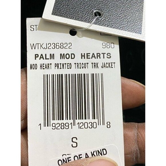 Juicy Couture Black Label Womens Track Jacket Black Green‎ Palm Mod Heart S New - Picture 11 of 12
